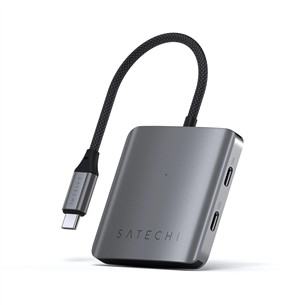 Satechi 4-Port USB-C Hub, Power Delivery, pilkas - USB šakotuvas