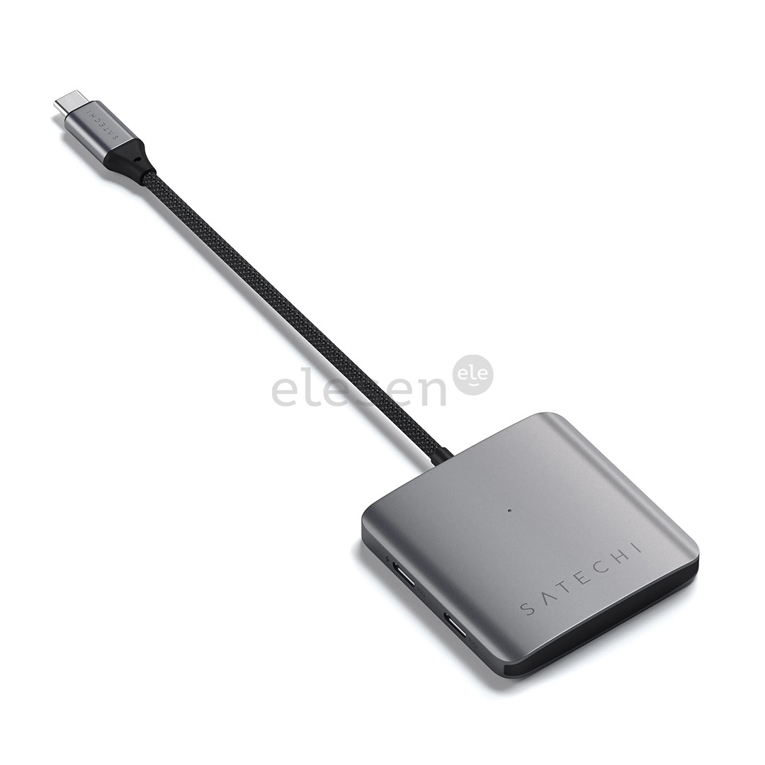 Satechi 4-Port USB-C Hub, Power Delivery, pilkas - USB šakotuvas