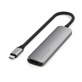 Satechi 4-in-1 USB-C Slim Multiport Adapter 4K, pilkas - USB šakotuvas