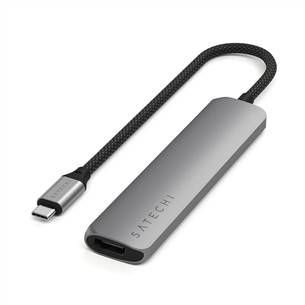 Satechi 6-in-1 USB-C Slim Multiport Adapter, pilkas - USB šakotuvas ST-P6SM
