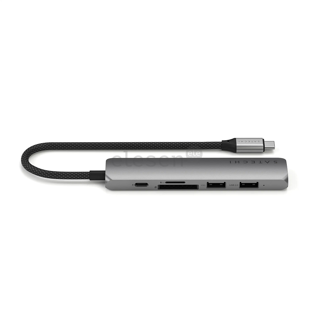 Satechi 6-in-1 USB-C Slim Multiport Adapter, pilkas - USB šakotuvas