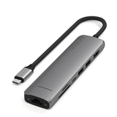 Satechi 7-in-1 USB-C Slim Multiport Adapter with Ethernet, pilkas - USB šakotuvas