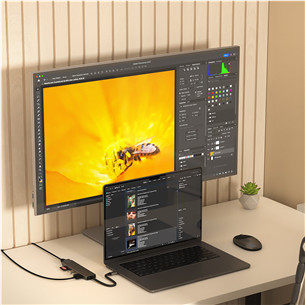 Satechi 7-in-1 USB-C Slim Multiport Adapter with Ethernet, pilkas - USB šakotuvas