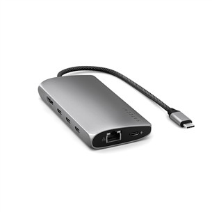 Satechi USB-C Multiport Adapter 8K With Ethernet V3, pilkas - USB šakotuvas