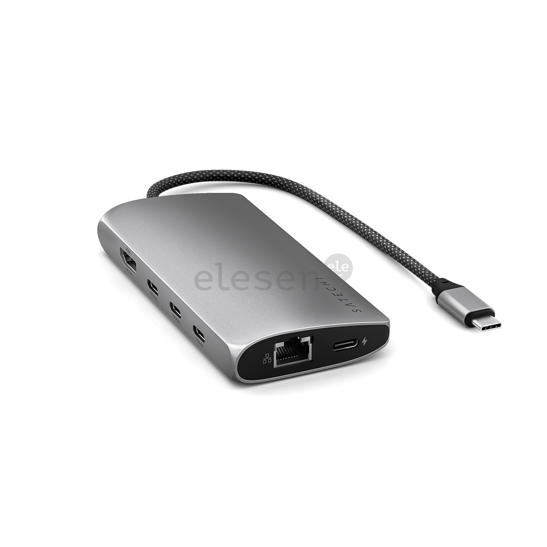 Satechi USB-C Multiport Adapter 8K With Ethernet V3, pilkas - USB šakotuvas