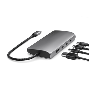 Satechi USB-C Multiport Adapter 8K With Ethernet V3, pilkas - USB šakotuvas