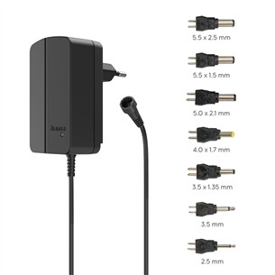 Hama Universal Switchable Power Supply Unit, 1.5 A, 24 W, juodas - Maitinimo adapteris