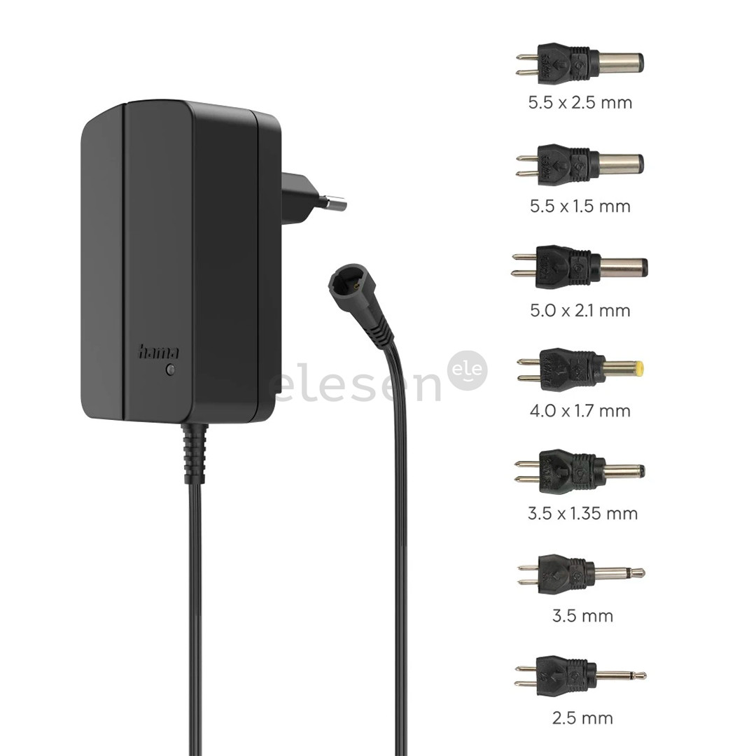 Hama Universal Switchable Power Supply Unit, 1.5 A, 24 W, juodas - Maitinimo adapteris