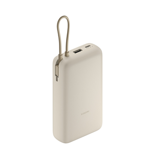 Xiaomi 33W Power Bank, 20000 mAh, integruotas laidas, smėlio spalvos - Išorinė baterija