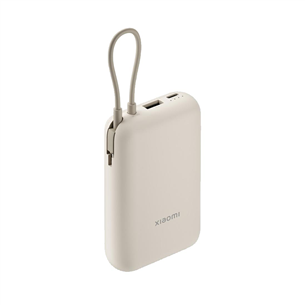 Xiaomi Power Bank, integruotas laidas, 10000 mAh, smėlio - Išorinė baterija
