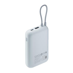 Xiaomi Power Bank, integruotas laidas, 10000 mAh, mėlyna - Išorinė baterija