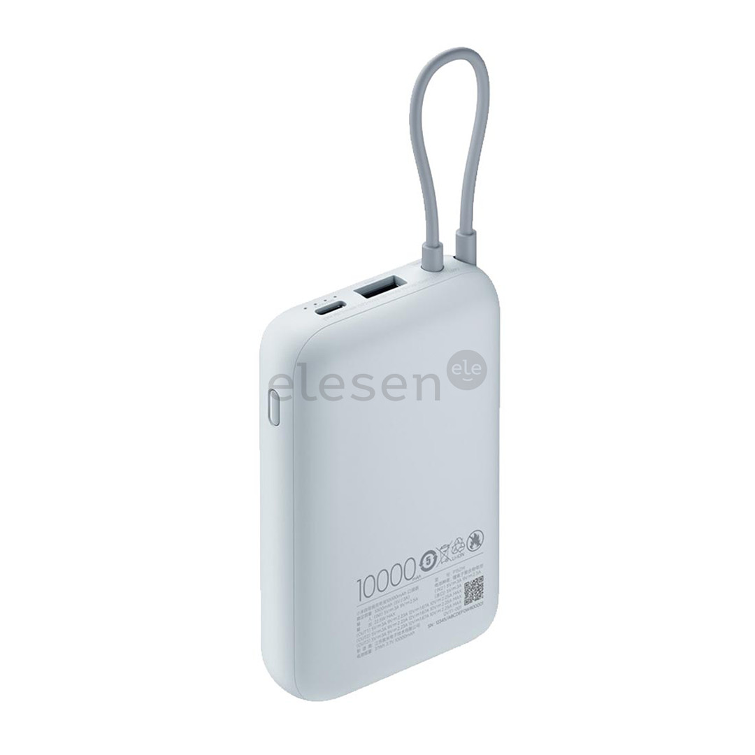 Xiaomi Power Bank, integrated cable, 10000 mAh, ice blue - Power bank
