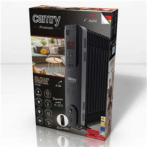 Camry, 9 sekcijos, 2000 W, juodas - Tepalinis radiatorius