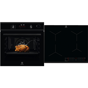 Electrolux SteamCrisp 700, 72 L, juoda - Įmontuojama orkaitė + indukcinė kaitlentė EOC6P77H+CIT61443