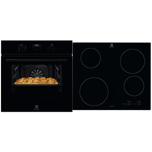 Electrolux 600 SteamBake, 65 L, juoda - Orkaitė + indukcinė kaitlentė EOD5H70BZ+LIB60420CK