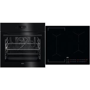 AEG AssistedCooking 8000, 71 L, juoda - Įmontuojama orkaitė + indukcinė kaitlentė BPE742380B+IKE64441I