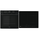 Whirlpool, 71 L, black - Built-in oven + induction hob