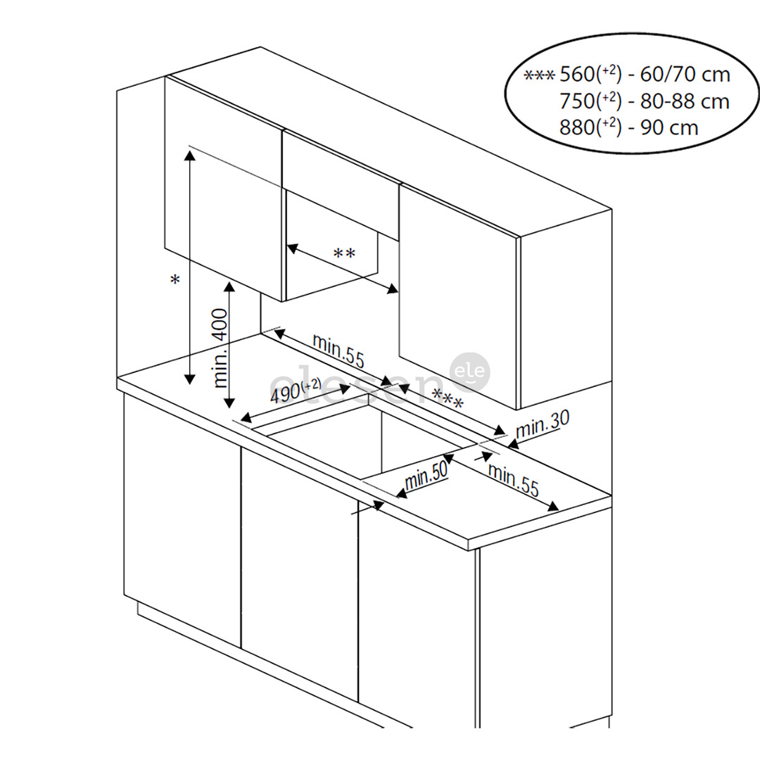 Beko, Beyond, 72 L, black - Built-in oven + induction hob