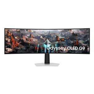 Samsung Odyssey OLED G9 G93SC, 49'', Dual QHD, OLED, 240 Hz, curved, silver - Monitorius Prekė - LS49CG934SUXEN LS49DG934SUXEN