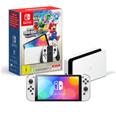 Nintendo Switch OLED + Super Mario Bros. Wonder + NSO 12M, baltas - Žaidimų konsolės rinkinys
