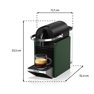 Krups Nespresso Pixie Redesign, tamsiai žalias - Kapsulinis kavos aparatas