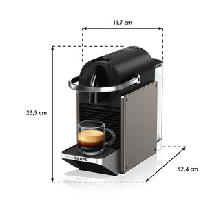 Krups Nespresso Pixie Redesign, titan - Capsule coffee machine