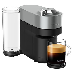 Krups Nespresso Vertuo Pop+, titano spalvos - Kapsulinis kavos aparatas XN930T10