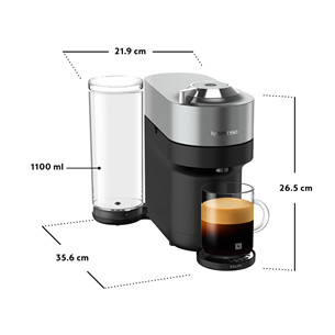 Krups Nespresso Vertuo Pop+, титановый - Капсульная кофеварка