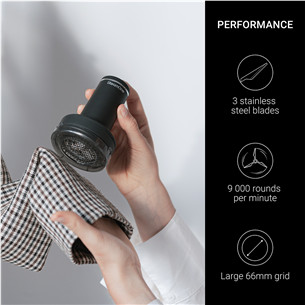 SteamOne, juodas - Garinis lygintuvas + pūkų rinkiklis