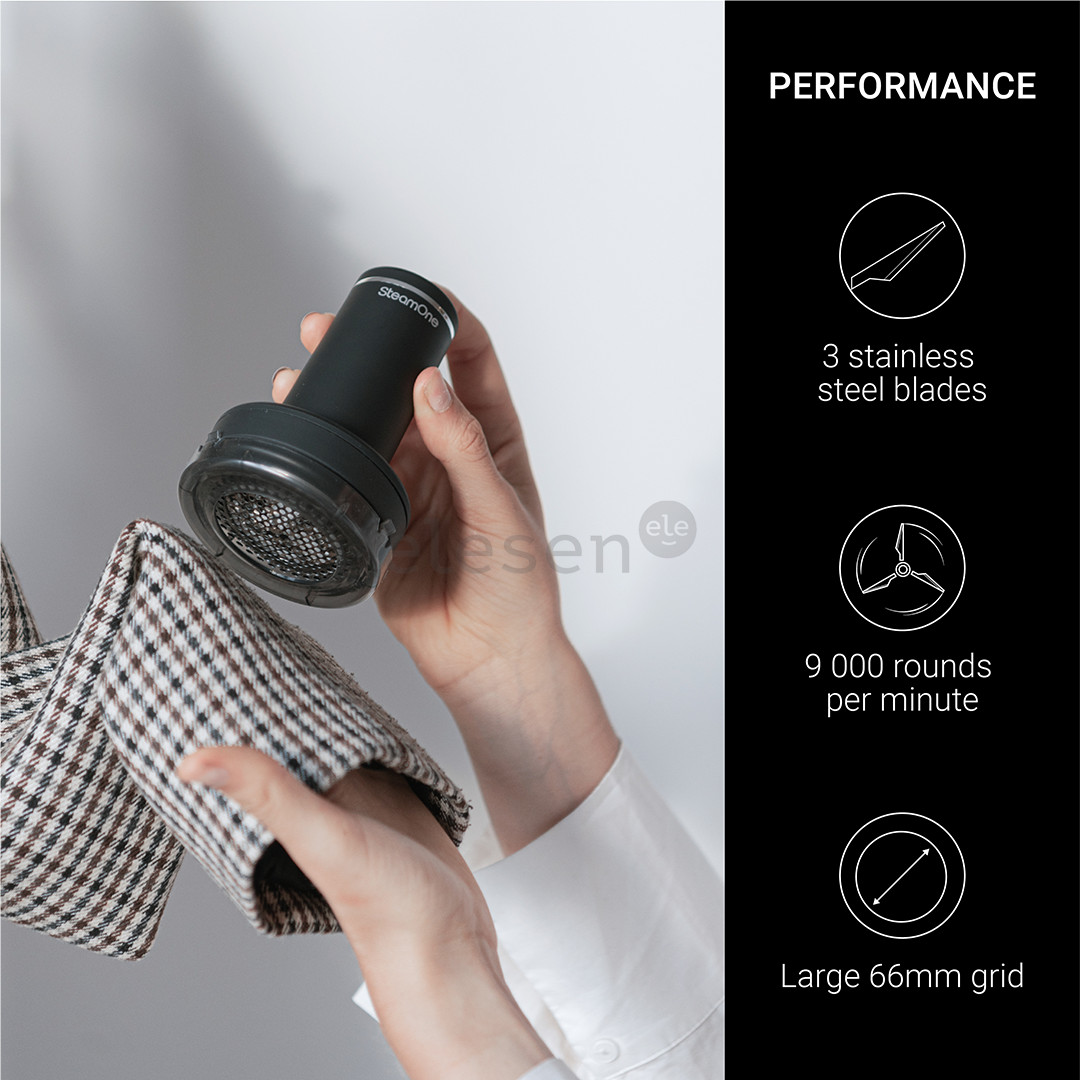 SteamOne, juodas - Garinis lygintuvas + pūkų rinkiklis