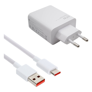 Xiaomi HyperCharge Combo, USB-A, 67 W, baltas - Įkroviklis