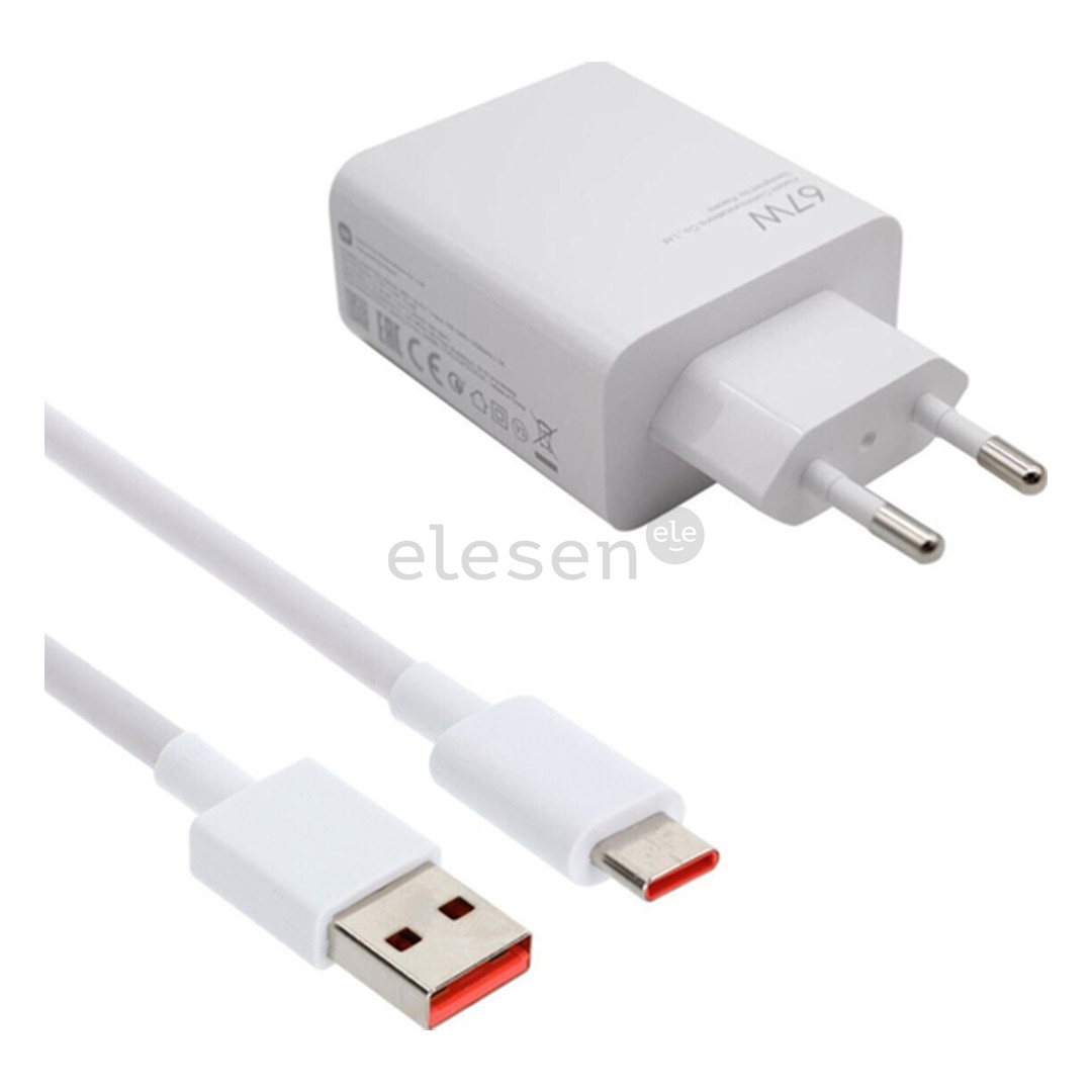 Xiaomi HyperCharge Combo, USB-A, 67 W, baltas - Įkroviklis