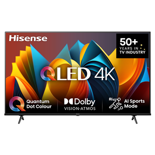 Hisense E7NQ, 50'', 4K UHD, QLED, juodas - Televizorius 50E7NQ