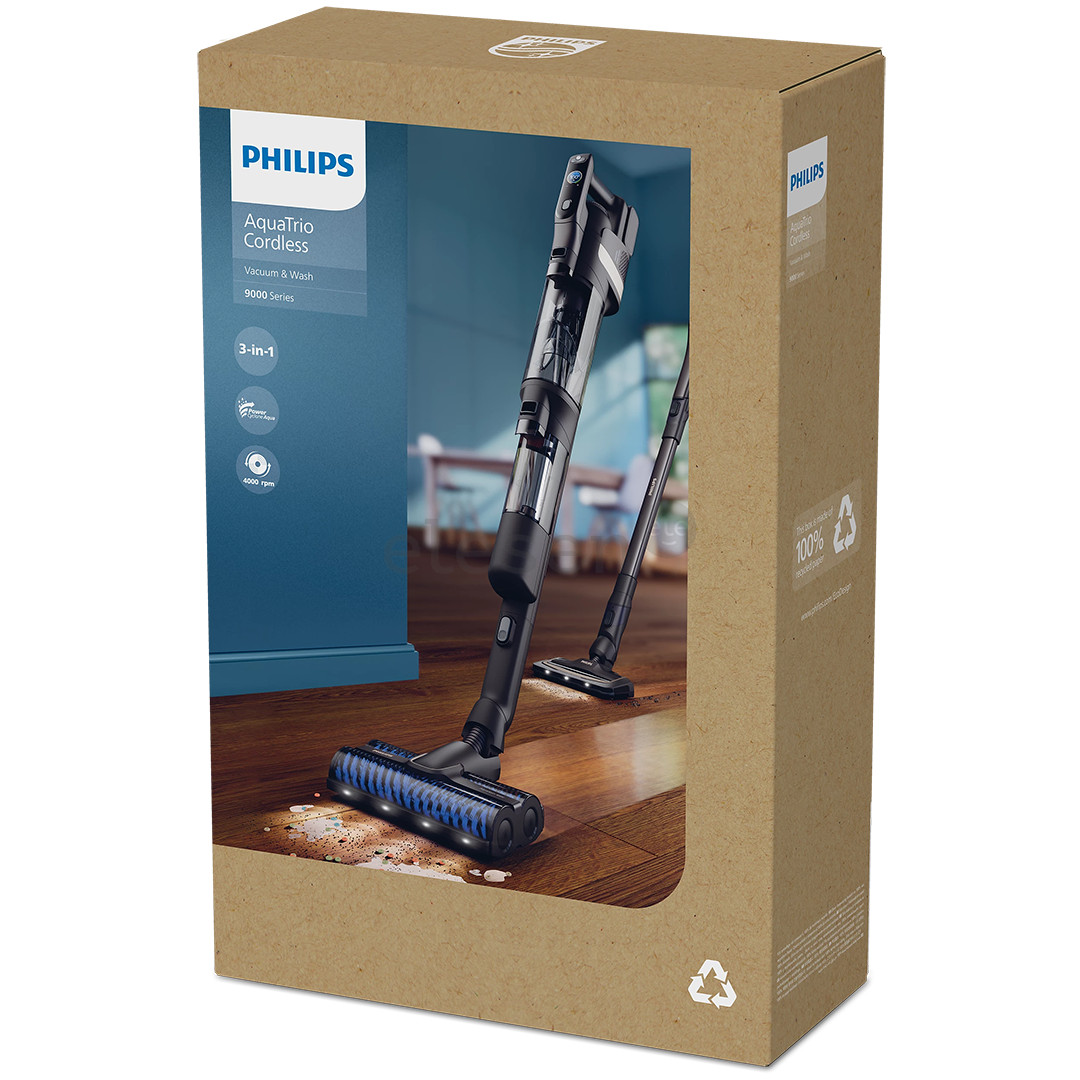 Philips 9000 seeria AquaTrio, wet & dry, black - Cordless vacuum cleaner