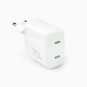 Puro MiniPro GaN Wall Charger, USB-C, 70W, baltas - Įkroviklis PUFCMTCUSBCC70WGWHI