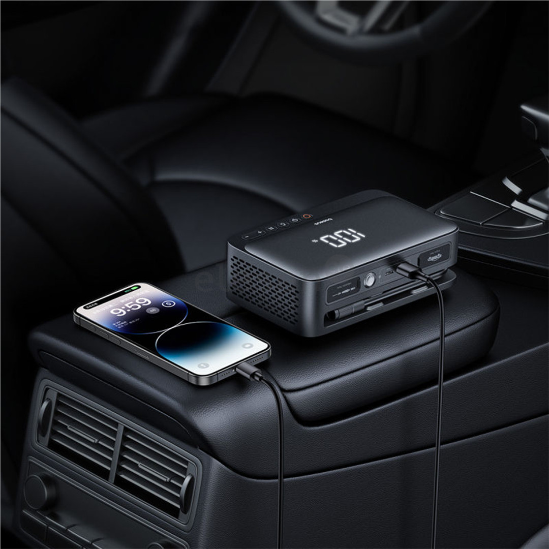 Baseus Super Energy 4-in-1 Jump Starter, 6000 mAh, 600 A, juoda - Išorinė baterija