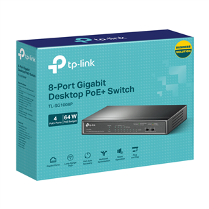 TP-Link SG1008P V2, gigabit, gray - Switch