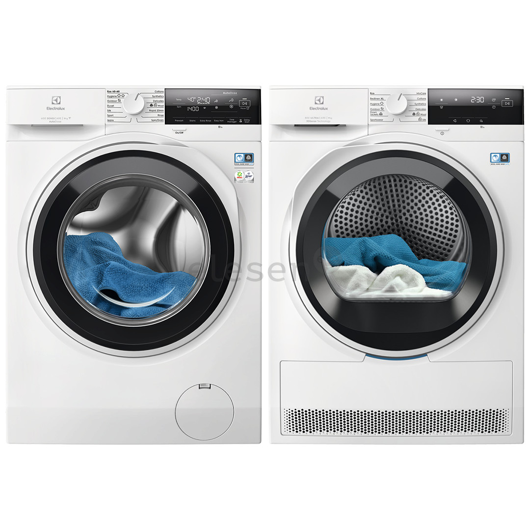 Electrolux, 9 kg + 9 kg - Washing machine + Clothes dryer