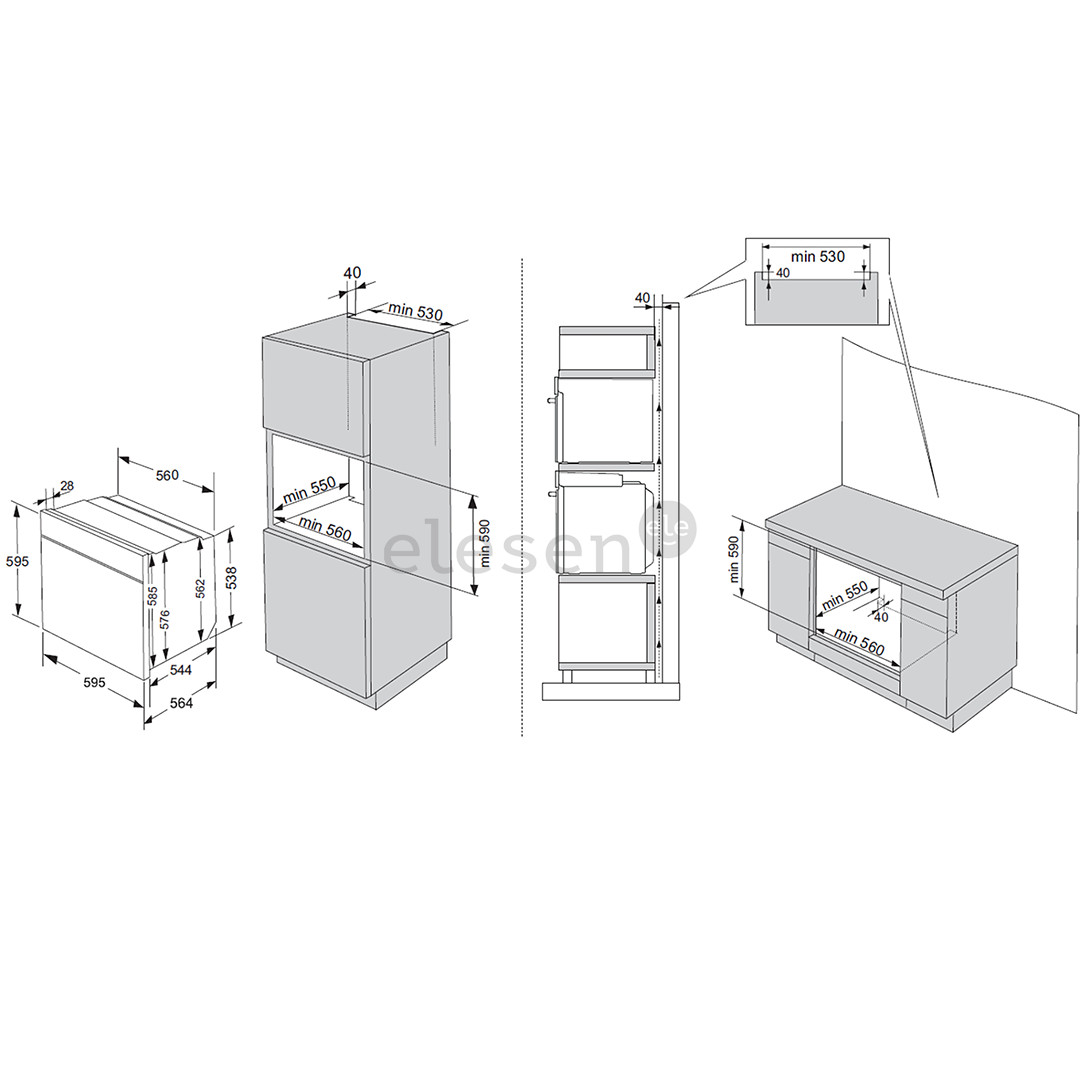 Hisense, 77 L, pirolizė, juoda - Įmontuojama orkaitė
