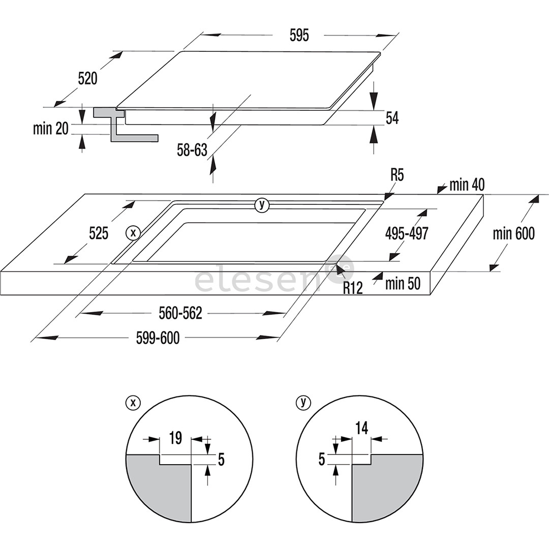 Hisense, plotis 59,5 cm, juoda - Įmontuojama indukcinė kaitlentė