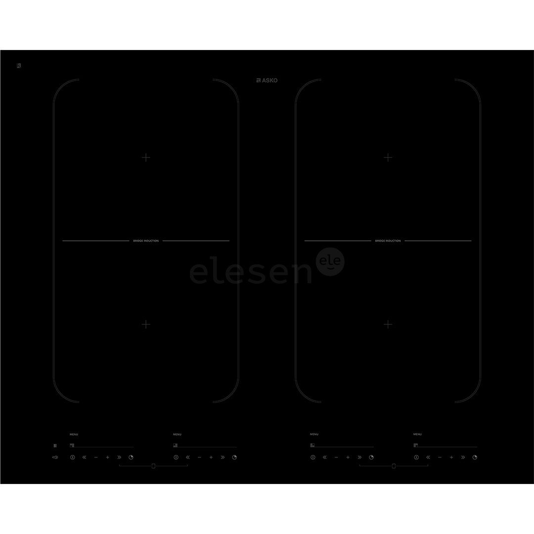 Asko, plotis 64,4 cm, juoda - Įmontuojama indukcinė kaitlentė