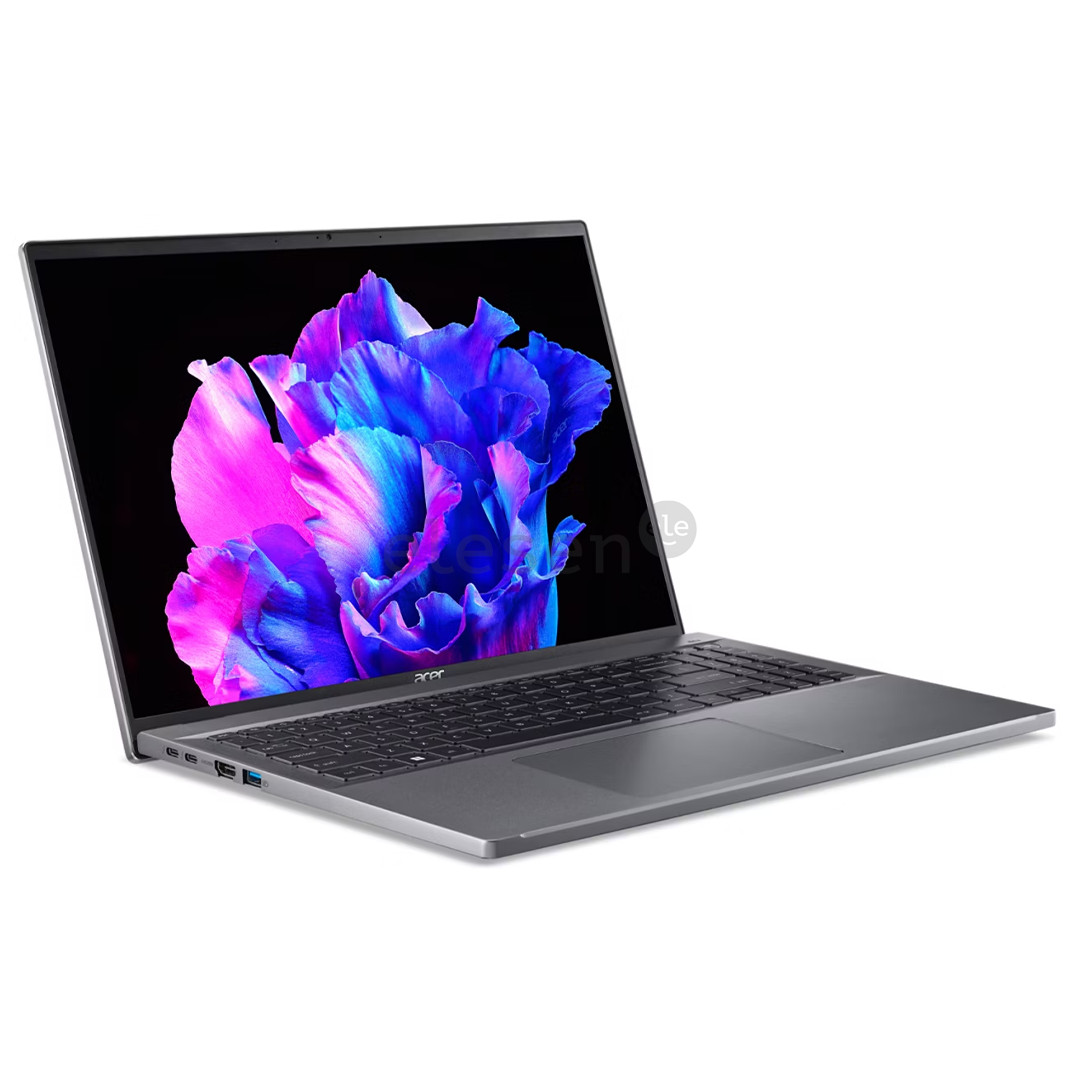 Acer Swift Go 16 OLED, 16", 3,2K, OLED, 120 Hz, Ultra 5, 32 GB, 512 GB, JAV, pilkas - Nešiojamasis kompiuteris
