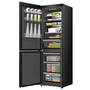Hisense, NoFrost, 330 L, aukštis 186 cm, juodas - Šaldytuvas