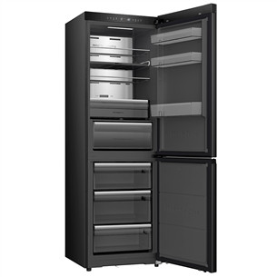 Hisense, NoFrost, 330 L, aukštis 186 cm, juodas - Šaldytuvas