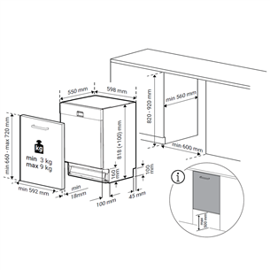 Beko, 15 komplektų talpa, plotis 59,8 cm - Įmontuojama indaplovė