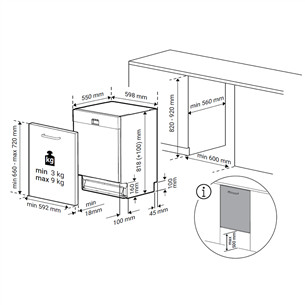 Beko, 13 комплектов посуды, ширина 59,8 см - Интегрируемая посудомоечная машина