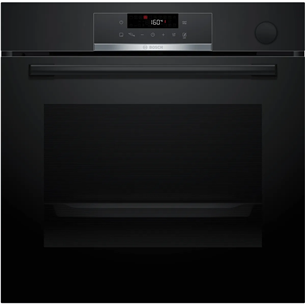 Bosch Series 4, garų funkcija, 71 L, juoda - Įmontuojama orkaitė HRG532BB3