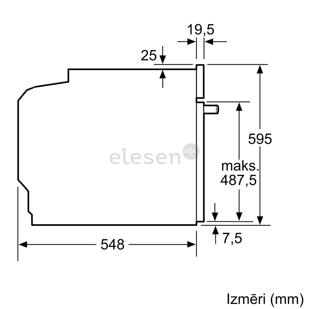 Bosch Series 4, garų funkcija, 71 L, juoda - Įmontuojama orkaitė