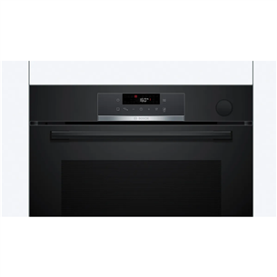 Bosch Series 4, garų funkcija, 71 L, juoda - Įmontuojama orkaitė