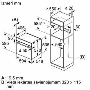 Bosch, 71 L, pirolitinis valymas, juoda - Įmontuojama orkaitė